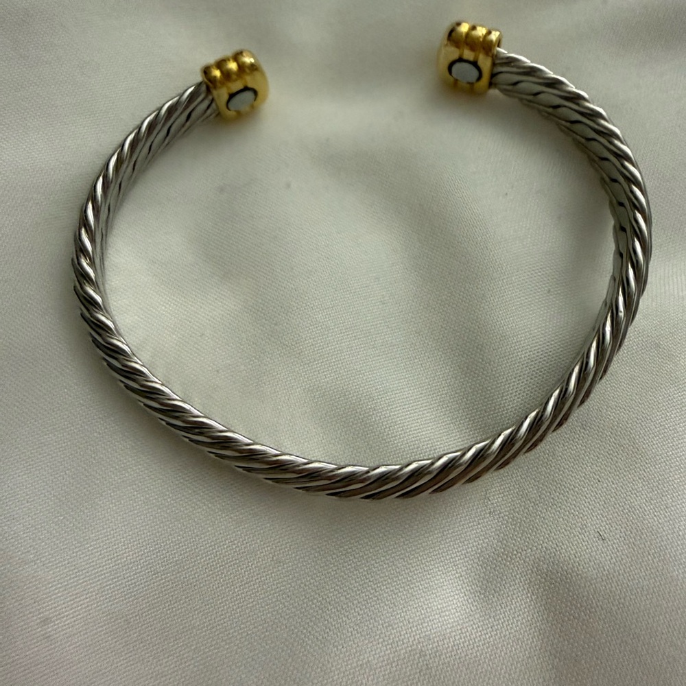 Designer inspired Twisted Silver and Gold Braceletp